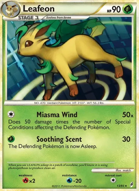 Carte Pokémon Phyllali 013/095, extension L'appel des Légendes
