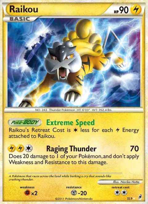 Carte Pokémon Raikou SL9/SL11, extension L'appel des Légendes