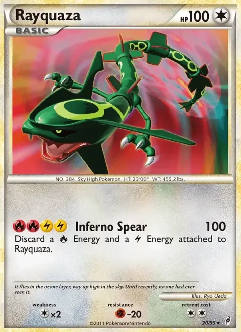 Carte Pokémon Rayquaza 020/095, extension L'appel des Légendes