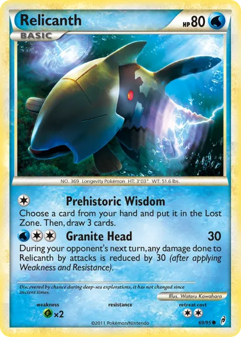 Carte Pokémon Relicanth 069/095, extension L'appel des Légendes