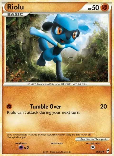 Carte Pokémon Riolu 050/095, extension L'appel des Légendes
