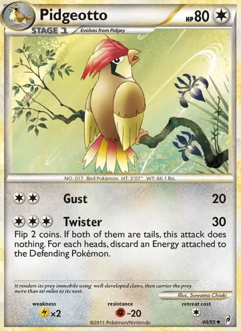 Carte Pokémon Roucoups 048/095, extension L'appel des Légendes