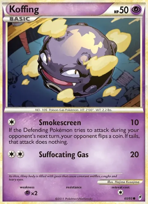 Carte Pokémon Smogo 060/095, extension L'appel des Légendes