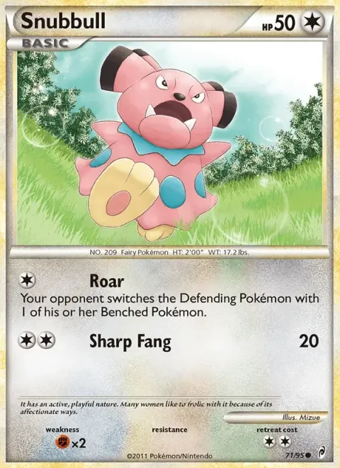 Carte Pokémon Snubbull 071/095, extension L'appel des Légendes