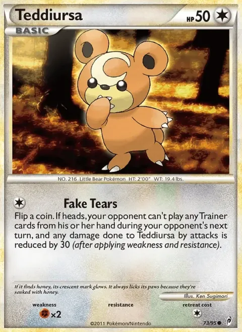 Carte Pokémon Teddiursa 073/095, extension L'appel des Légendes