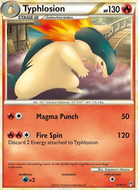 Carte Pokémon Typhlosion 035/095, extension L'appel des Légendes