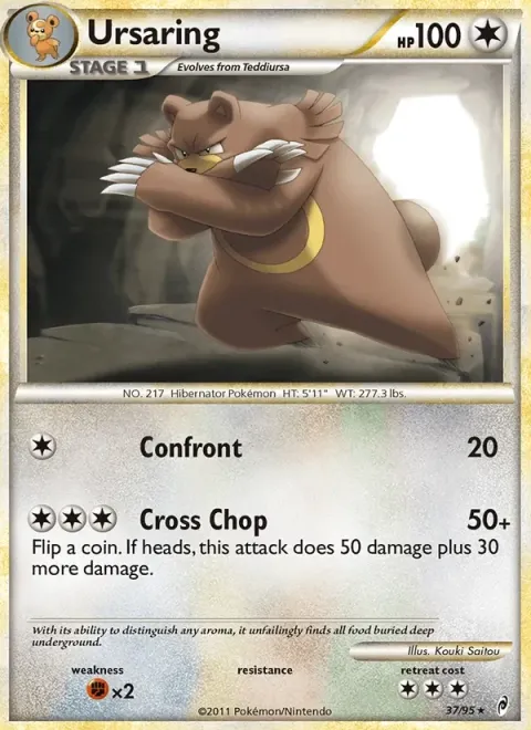 Carte Pokémon Ursaring 037/095, extension L'appel des Légendes