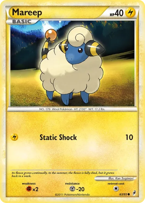 Carte Pokémon Wattouat 063/095, extension L'appel des Légendes