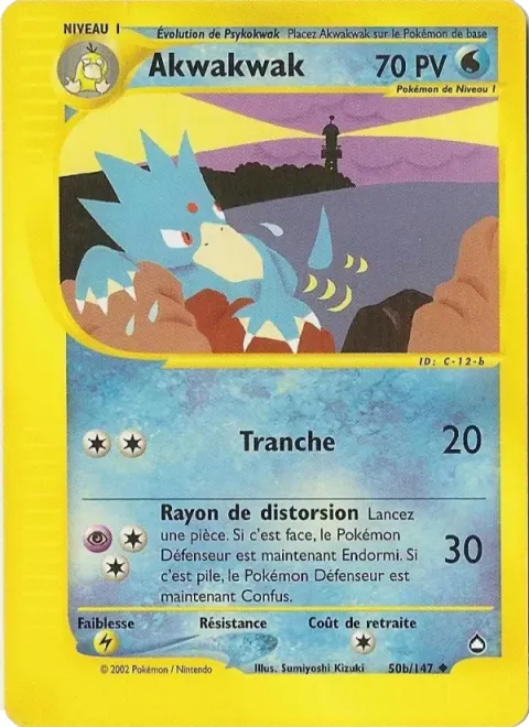 Carte Pokémon Akwakwak 50B/147, extension Aquapolis