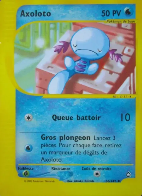 Carte Pokémon Axoloto 066/147, extension Aquapolis