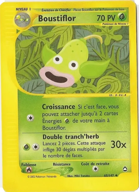 Carte Pokémon Boustiflor 065/147, extension Aquapolis