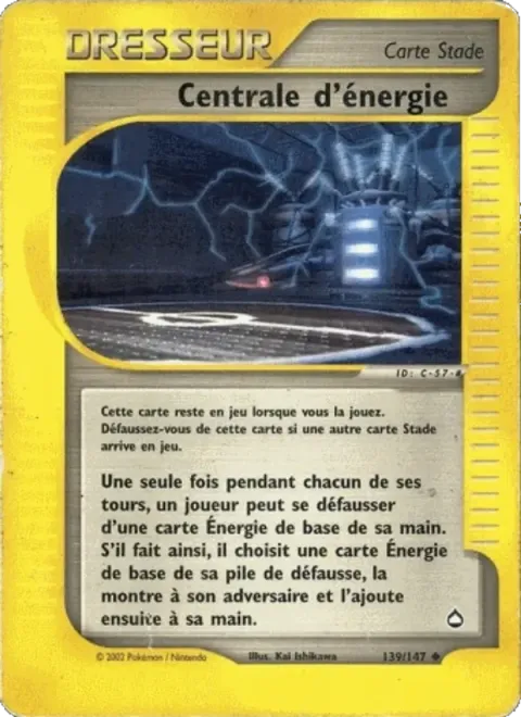 Carte Pokémon Centrale d’énergie 139/147, extension Aquapolis