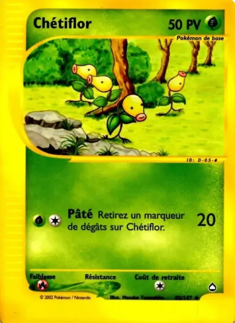 Carte Pokémon Chétiflor 045/147, extension Aquapolis