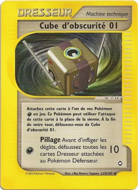 Carte Pokémon Cube d’obscurité 01 119/147, extension Aquapolis