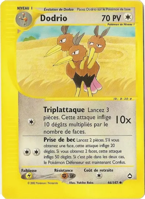 Carte Pokémon Dodrio 046/147, extension Aquapolis