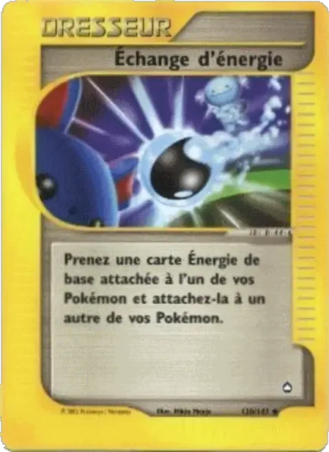 Carte Pokémon Échange d’énergie 120/147, extension Aquapolis