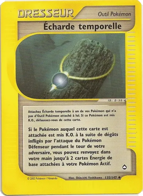 Carte Pokémon Écharde temporelle 135/147, extension Aquapolis