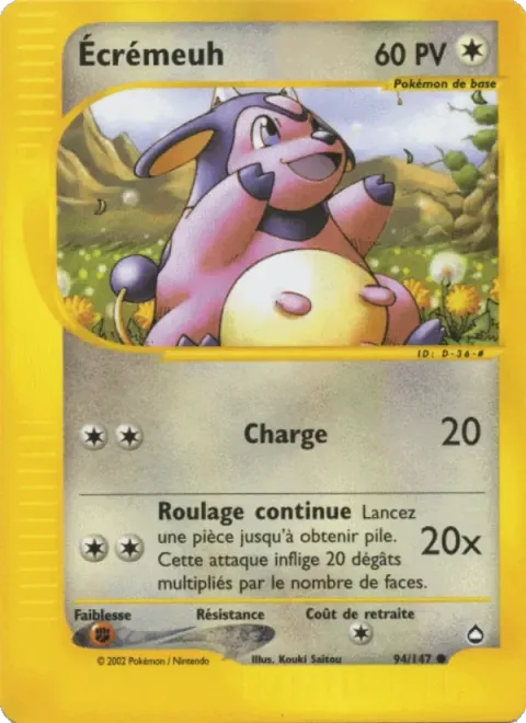 Carte Pokémon Écrémeuh 094/147, extension Aquapolis