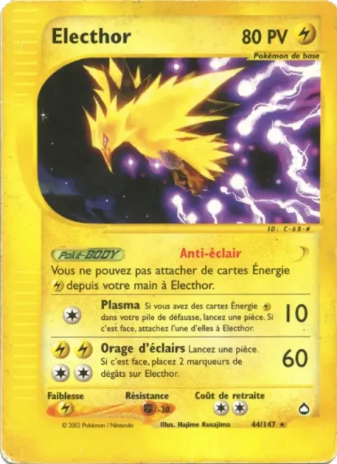 Carte Pokémon Electhor 044/147, extension Aquapolis