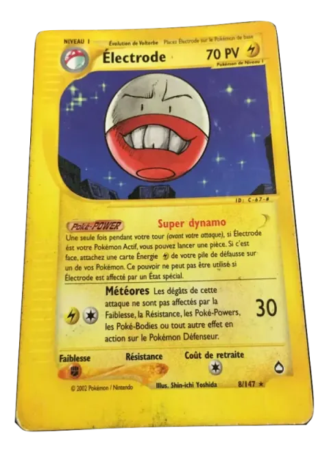 Carte Pokémon Électrode 008/147, extension Aquapolis