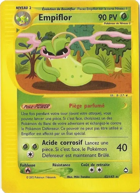 Carte Pokémon Empiflor 042/147, extension Aquapolis