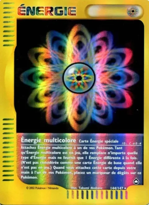 Carte Pokémon Énergie multicolore 144/147, extension Aquapolis