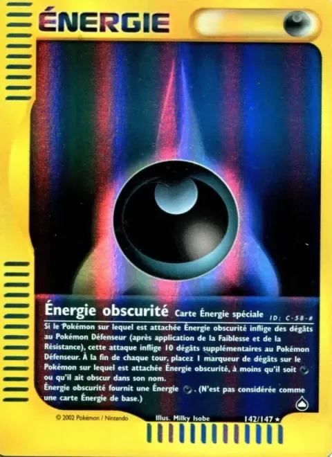 Carte Pokémon Énergie obscurité 142/147, extension Aquapolis