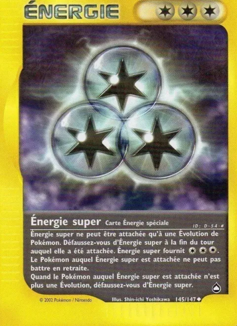 Carte Pokémon Énergie super 145/147, extension Aquapolis