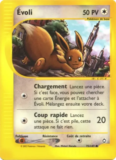 Carte Pokémon Évoli 075/147, extension Aquapolis