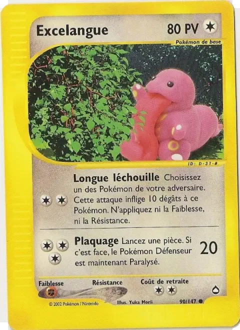 Carte Pokémon Excelangue 090/147, extension Aquapolis