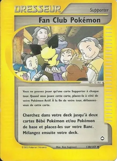 Carte Pokémon Fan Club Pokémon 130/147, extension Aquapolis