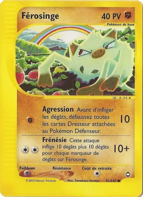 Carte Pokémon Férosinge 092/147, extension Aquapolis