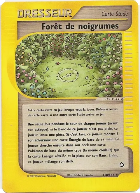 Carte Pokémon Forêt de noigrumes 118/147, extension Aquapolis