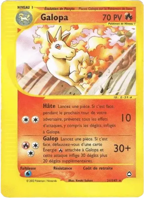 Carte Pokémon Galopa 031/147, extension Aquapolis