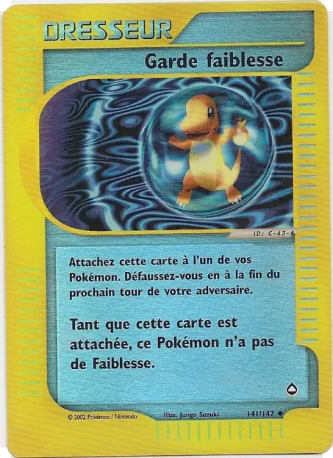 Carte Pokémon Garde faiblesse 141/147, extension Aquapolis