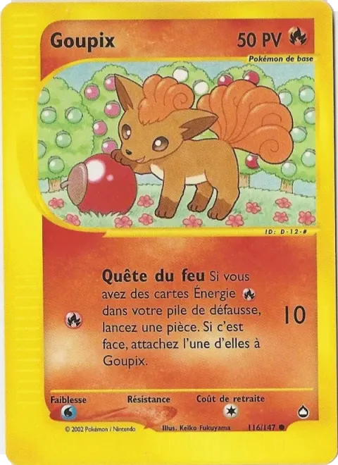 Carte Pokémon Goupix 116/147, extension Aquapolis