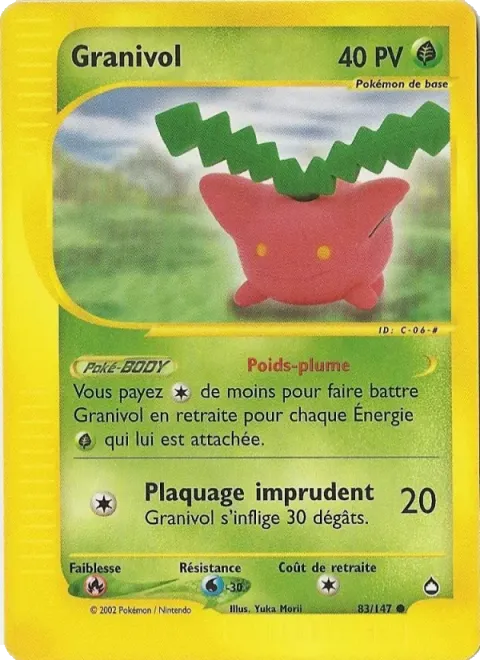 Carte Pokémon Granivol 083/147, extension Aquapolis