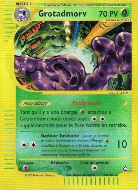 Carte Pokémon Grotadmorv 023/147, extension Aquapolis