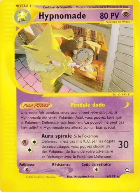 Carte Pokémon Hypnomade 016/147, extension Aquapolis