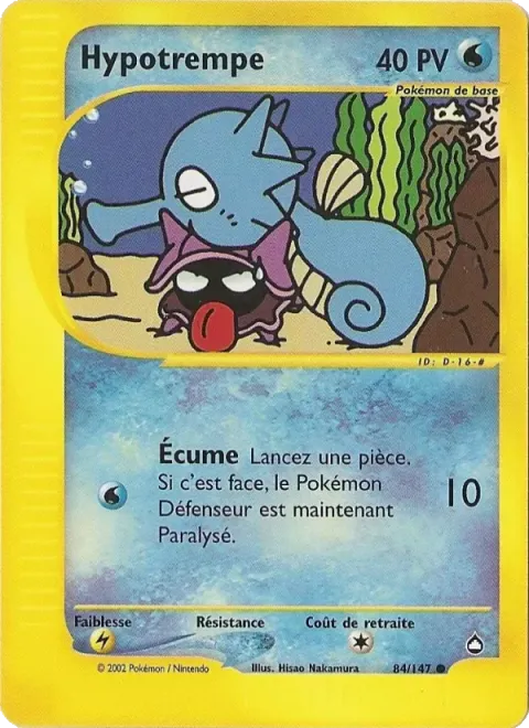 Carte Pokémon Hypotrempe 084/147, extension Aquapolis