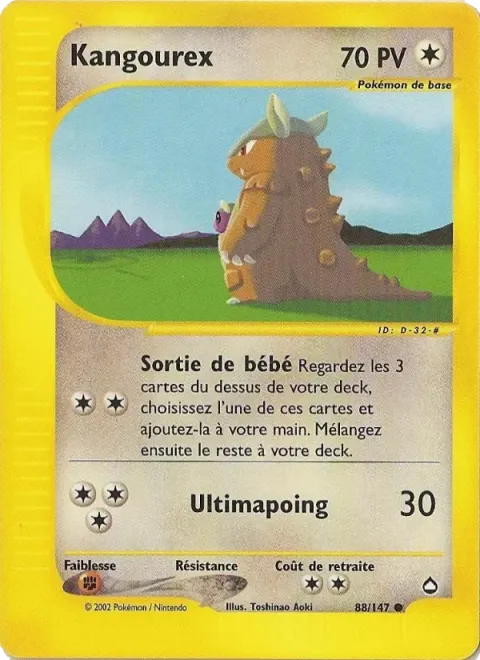 Carte Pokémon Kangourex 088/147, extension Aquapolis