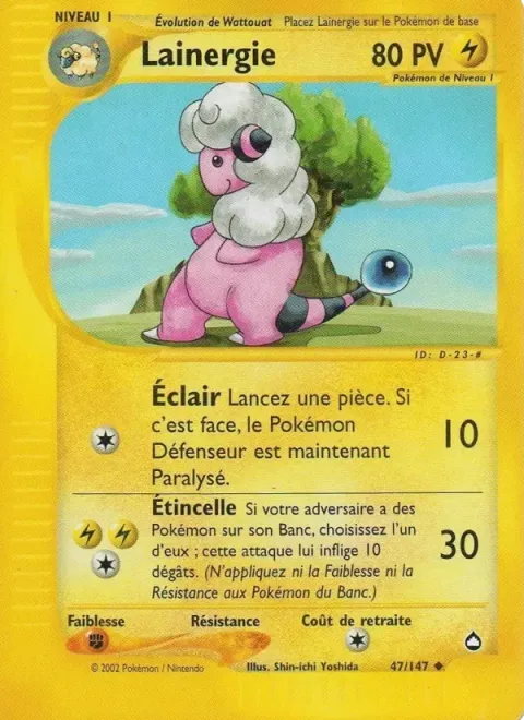 Carte Pokémon Lainergie 047/147, extension Aquapolis