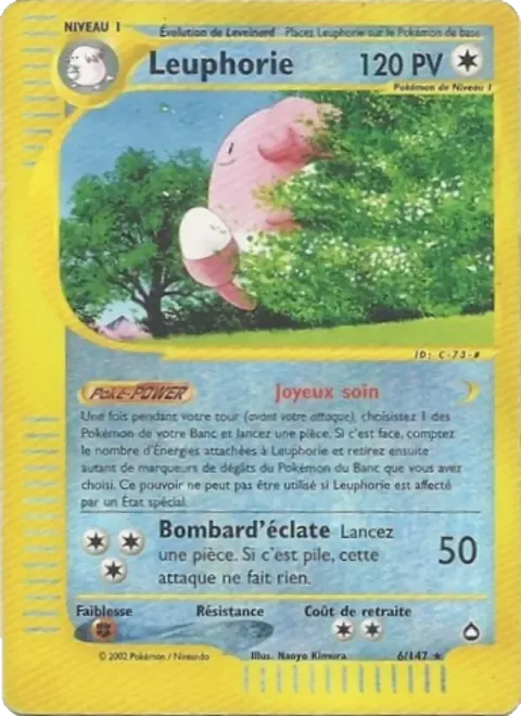 Carte Pokémon Leuphorie 006/147, extension Aquapolis