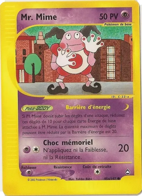 Carte Pokémon M.Mime 95A/147, extension Aquapolis