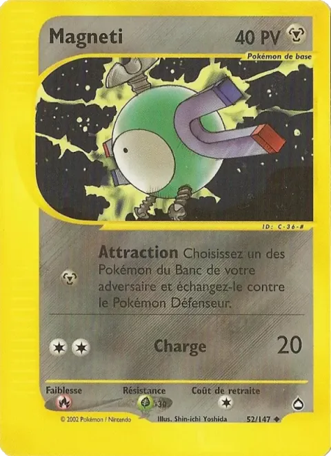 Carte Pokémon Magnéti 052/147, extension Aquapolis