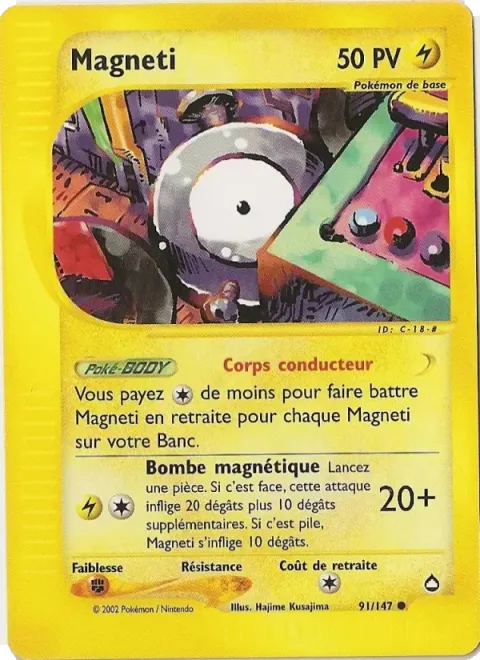 Carte Pokémon Magnéti 091/147, extension Aquapolis