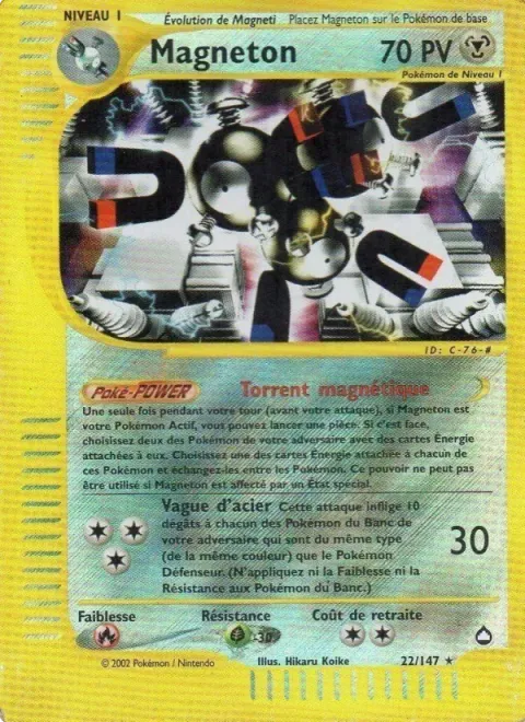 Carte Pokémon Magnéton 022/147, extension Aquapolis