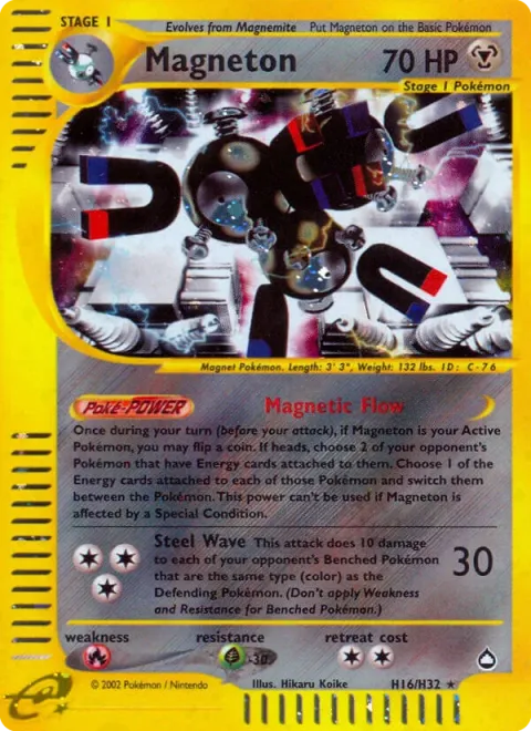 Carte Pokémon Magnéton H16/H32, extension Aquapolis