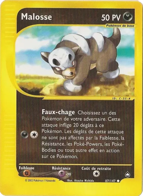 Carte Pokémon Malosse 087/147, extension Aquapolis