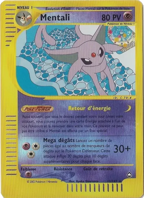 Carte Pokémon Mentali 011/147, extension Aquapolis